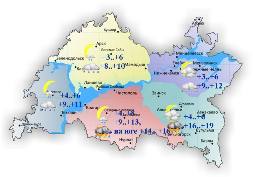 Карта осадков азнакаево